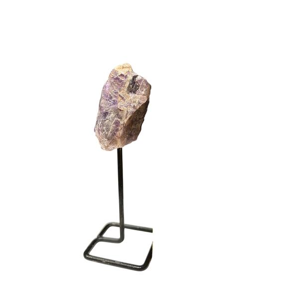 Raw Amethyst Crystal On Metal Stand - Picture 5 of 5